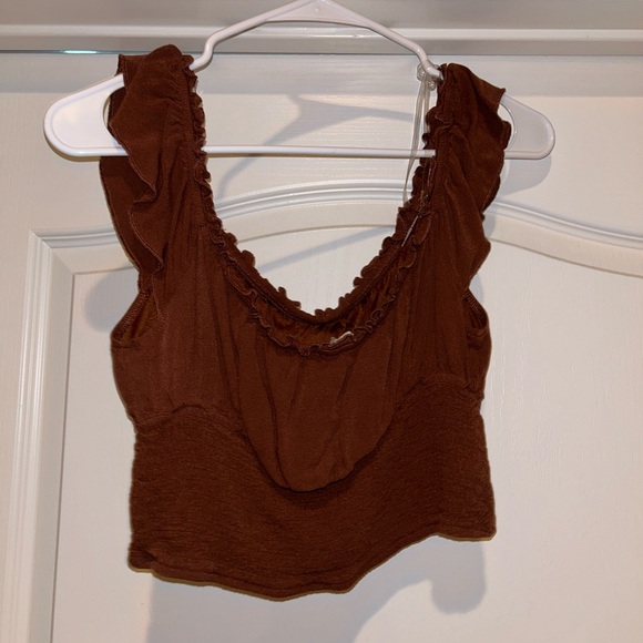 brown boho tank cropped top - Picture 1 of 2